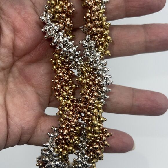 J. Crew Twisty Beaded Mixed Metal Necklace - Picture 4 of 5